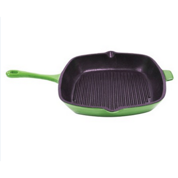 Diferentes esmaltes Color Grill Pan de hierro fundido